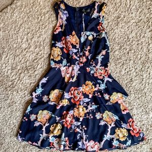 NWT- Adelyn Rae Navy Floral Dress